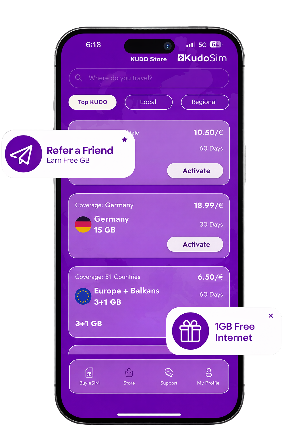 Kudo eSIM Internet Europe